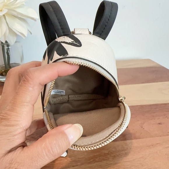 NWT Coach Mini‎ Court Backpack Bag Charm With Floral Print - Picture 5 of 5